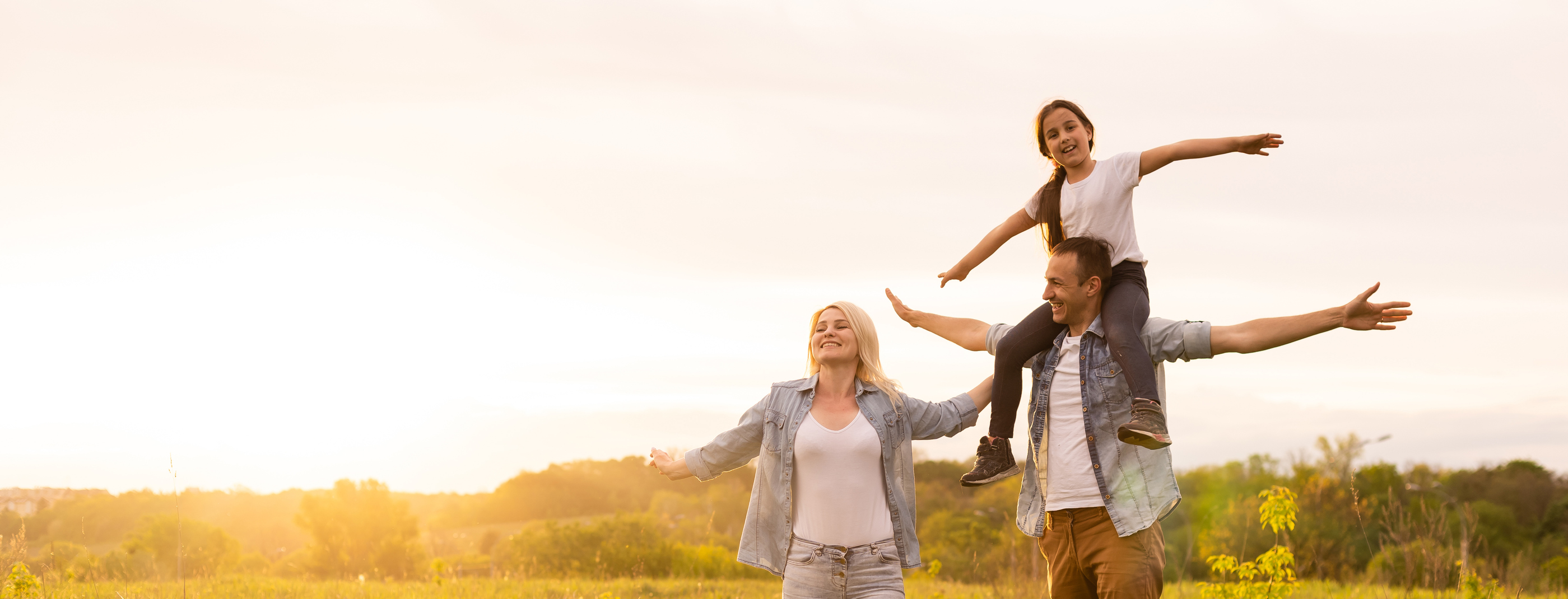Family together outdoors